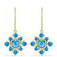 Cercei din Argint 925 Placat cu Aur ( 3.76 grame ) cu Jad albastru și Topaz Alb 2.72 Carate