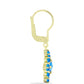 Cercei din Argint 925 Placat cu Aur ( 3.76 grame ) cu Jad albastru și Topaz Alb 2.72 Carate