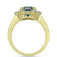 Inel din Argint 925 Placat cu Aur ( 3.16 grame ) cu Cuarț Hematit Verde Mistic și Topaz Alb 2.45 Carate