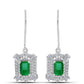 Cercei din Argint 925 ( 3.42 grame ) cu Smarald Zambian și Zircon Alb 2.14 Carate