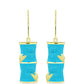 Cercei din Argint 925 Placat cu Aur ( 4.65 grame ) cu Jad albastru 6.83 Carate