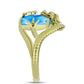 Inel din Argint 925 Placat cu Aur ( 4.36 grame ) cu Jad albastru 3.99 Carate