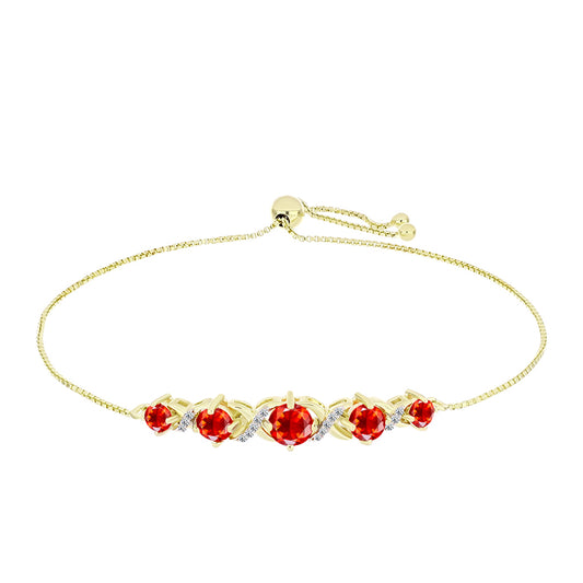 Brățară din Argint 925 Placat cu Aur ( 4.94 grame ) cu Opal de Foc Lega Dembi și Topaz Alb 1.7 Carate