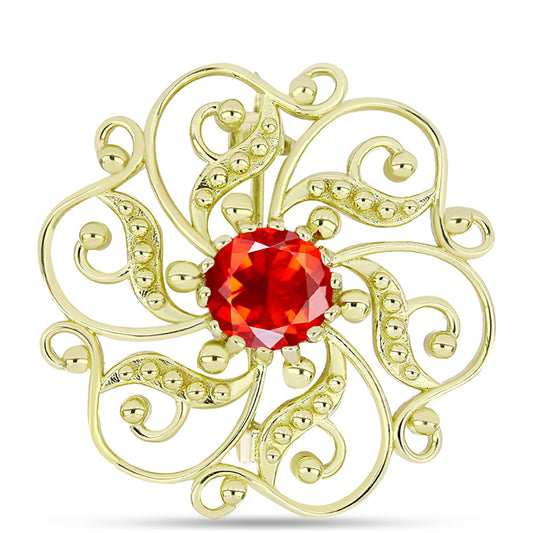 Broşă din Argint 925 Placat cu Aur ( 5.08 grame ) cu Opal de Foc Lega Dembi 0.78 Carate