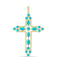 Cruce Pandantiv din Argint 925 Placat cu Aur ( 5.71 grame ) cu Jad albastru 2.17 Carate