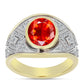 Inel din Argint 925 Placat cu Aur ( 5.43 grame ) cu Opal de Foc Lega Dembi și Zircon Alb 2.01 Carate