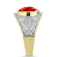 Inel din Argint 925 Placat cu Aur ( 5.43 grame ) cu Opal de Foc Lega Dembi și Zircon Alb 2.01 Carate