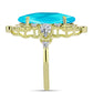 Inel din Argint 925 Placat cu Aur ( 4.7 grame ) cu Jad albastru și Topaz Alb 7.23 Carate