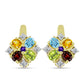 Cercei din Argint 925 Placat cu Aur ( 3.22 grame ) cu Citrin Ural și Granat Barton 1.98 Carate