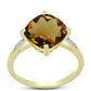Inel din Argint 925 Placat cu Aur ( 2.06 grame ) cu Cuarț Coniac și Topaz Alb 4.67 Carate