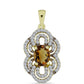 Pandantiv din Argint 925 Placat cu Aur ( 2.11 grame ) cu Cuarț Coniac și Topaz Alb 1.61 Carate