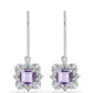 Cercei din Argint 925 ( 2.53 grame ) cu Ametist Rose de France și Zircon Alb 2.12 Carate