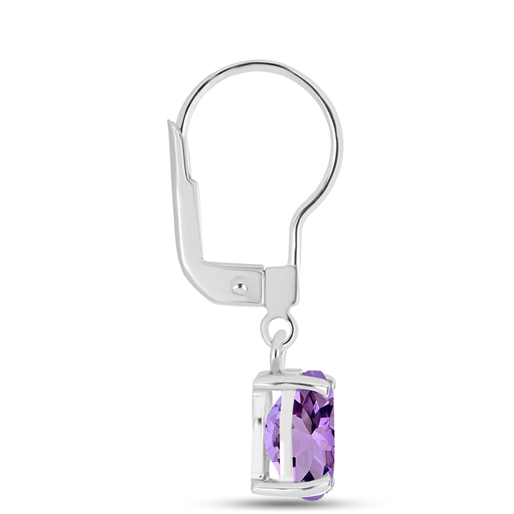 Cercei din Argint 925 ( 1.49 grame ) cu Ametist Rose de France 2.57 Carate