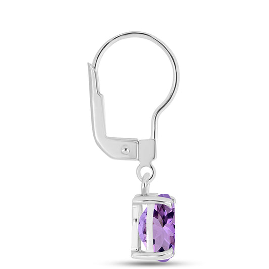 Cercei din Argint 925 ( 1.49 grame ) cu Ametist Rose de France 2.57 Carate