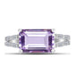 Inel din Argint 925 ( 3.35 grame ) cu Ametist Rose de France și Zircon Alb 4.47 Carate