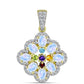 Pandantiv din Argint 925 Placat cu Aur ( 2.25 grame ) cu Piatra Lunii Curcubeu și Ametist Marocan 1.89 Carate
