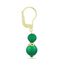 Cercei din Argint 925 Placat cu Aur ( 1.25 grame ) cu Agat Verde 10.37 Carate
