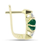 Cercei din Argint 925 Placat cu Aur ( 3.36 grame ) cu Agat Verde și Topaz Alb 1.64 Carate