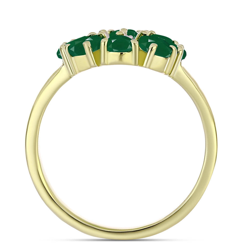 Inel din Argint 925 Placat cu Aur ( 2.35 grame ) cu Agat Verde și Topaz Alb 1.15 Carate 2 