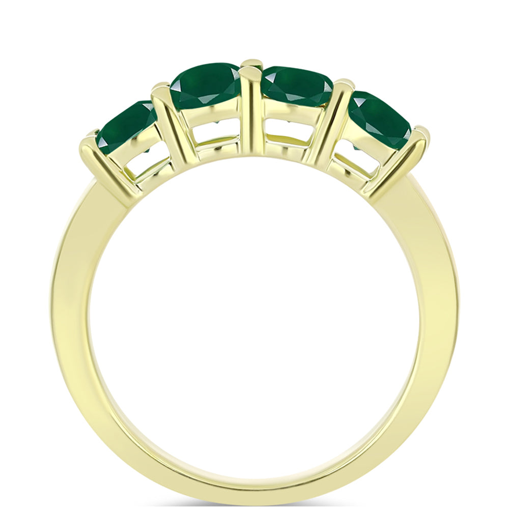 Inel din Argint 925 Placat cu Aur ( 2.38 grame ) cu Agat Verde 0.89 Carate