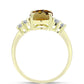 Inel din Argint 925 Placat cu Aur ( 1.91 grame ) cu Cuarț Coniac și Topaz Alb 1.94 Carate