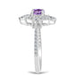 Inel din Argint 925 ( 2.31 grame ) cu Ametist Rose de France și Zircon Alb 0.84 Carate