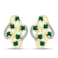 Cercei din Argint 925 Placat cu Aur ( 5.3 grame ) cu Agat Verde și Topaz Alb 1.75 Carate
