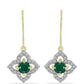Cercei din Argint 925 Placat cu Aur ( 3.03 grame ) cu Agat Verde și Topaz Alb 1.45 Carate