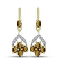 Cercei din Argint 925 Placat cu Aur ( 3.45 grame ) cu Cuarț Coniac și Topaz Alb 1.8 Carate