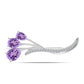 Broşă din Argint 925 ( 2.44 grame ) cu Ametist Rose de France și Topaz Alb 2.1 Carate