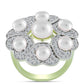 Inel din Argint 925 Placat cu Aur ( 6.53 grame ) cu Perlă de Apă Dulce Albă și Topaz Alb 9.25 Carate