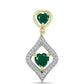 Pandantiv din Argint 925 Placat cu Aur ( 1.74 grame ) cu Agat Verde și Topaz Alb 1.29 Carate