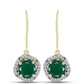 Cercei din Argint 925 Placat cu Aur ( 2.88 grame ) cu Agat Verde și Topaz Alb 2.39 Carate