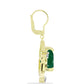 Cercei din Argint 925 Placat cu Aur ( 2.5 grame ) cu Agat Verde și Topaz Alb 2.22 Carate