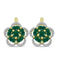 Cercei din Argint 925 Placat cu Aur ( 3.92 grame ) cu Agat Verde și Topaz Alb 2.16 Carate