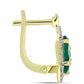 Cercei din Argint 925 Placat cu Aur ( 3.92 grame ) cu Agat Verde și Topaz Alb 2.16 Carate