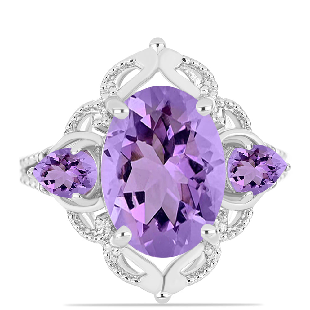 Inel din Argint 925 ( 4.58 grame ) cu Ametist Rose de France 5.79 Carate