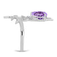 Inel din Argint 925 ( 3.42 grame ) cu Ametist Rose de France și Topaz Alb 1.84 Carate