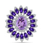 Inel din Argint 925 ( 5.62 grame ) cu Ametist Rose de France și Ametist Artigas 5.15 Carate