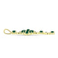 Cruce Pandantiv din Argint 925 Placat cu Aur ( 3.32 grame ) cu Agat Verde și Topaz Alb 2.27 Carate