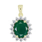 Pandantiv din Argint 925 Placat cu Aur ( 1.4 grame ) cu Agat Verde și Topaz Alb 2.92 Carate