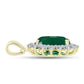 Pandantiv din Argint 925 Placat cu Aur ( 1.4 grame ) cu Agat Verde și Topaz Alb 2.92 Carate