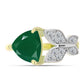 Inel din Argint 925 Placat cu Aur ( 2.4 grame ) cu Agat Verde și Topaz Alb 1.15 Carate