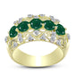 Inel din Argint 925 Placat cu Aur ( 4.15 grame ) cu Agat Verde și Topaz Alb 1.44 Carate