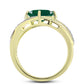 Inel din Argint 925 Placat cu Aur ( 3.34 grame ) cu Agat Verde și Topaz Alb 1.19 Carate