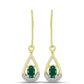 Cercei din Argint 925 Placat cu Aur ( 2.51 grame ) cu Agat Verde și Topaz Alb 0.47 Carate