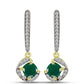 Cercei din Argint 925 Placat cu Aur ( 3.32 grame ) cu Agat Verde și Topaz Alb 1.27 Carate