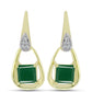 Cercei din Argint 925 Placat cu Aur ( 5.01 grame ) cu Agat Verde și Topaz Alb 3.56 Carate