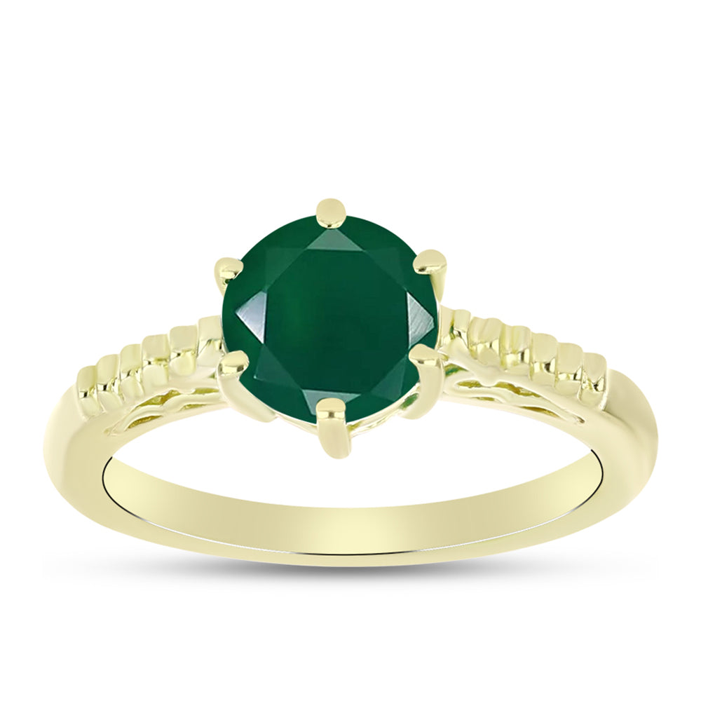 Inel din Argint 925 Placat cu Aur ( 2.32 grame ) cu Agat Verde 1.18 Carate 3 