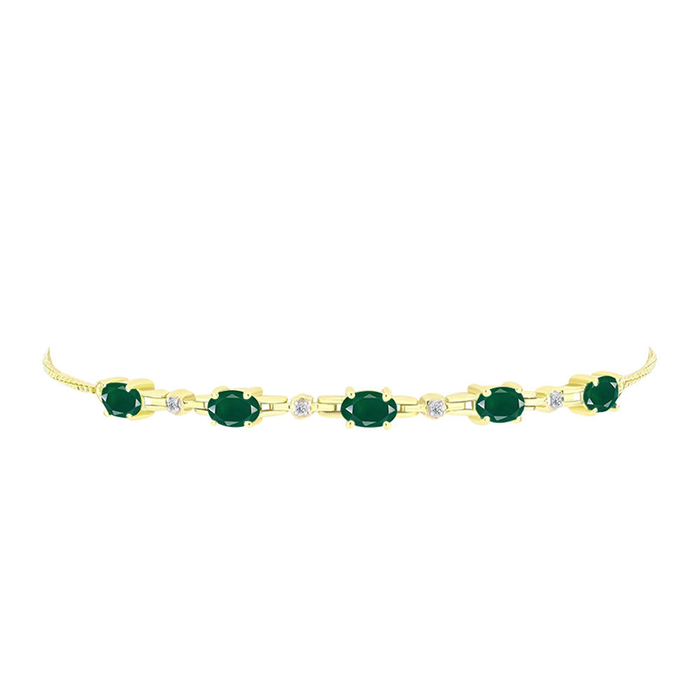 Brățară din Argint 925 Placat cu Aur ( 5.01 grame ) cu Agat Verde și Topaz Alb 2.07 Carate 2 